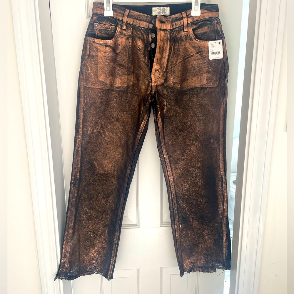 Free people Maggie cropped coated jeans, anthropology.